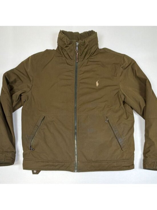 Polo Ralph Lauren Other - Polo Ralph Lauren Men Medium Olive Green Fleece Lined Full Zip Harrington Jacket